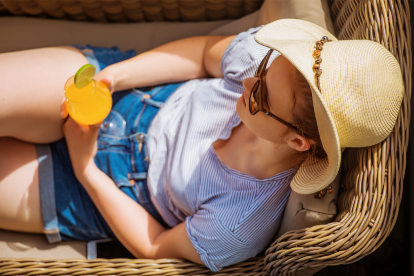 chilling in your lounger with a drink