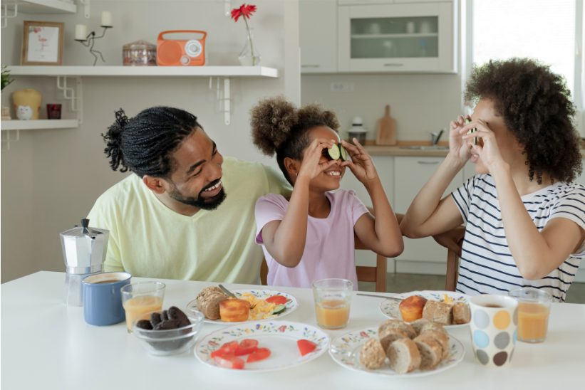 family cooking together