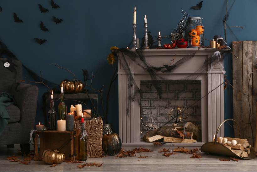 halloween decor with candles