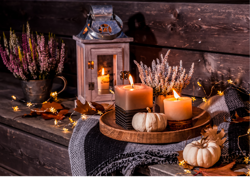halloween decor with candles