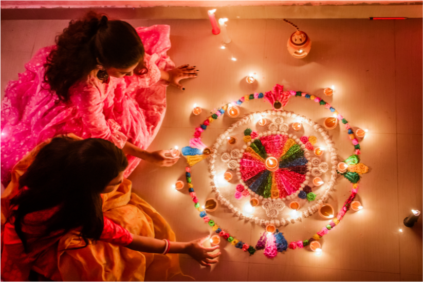 lighting lamps for diwali