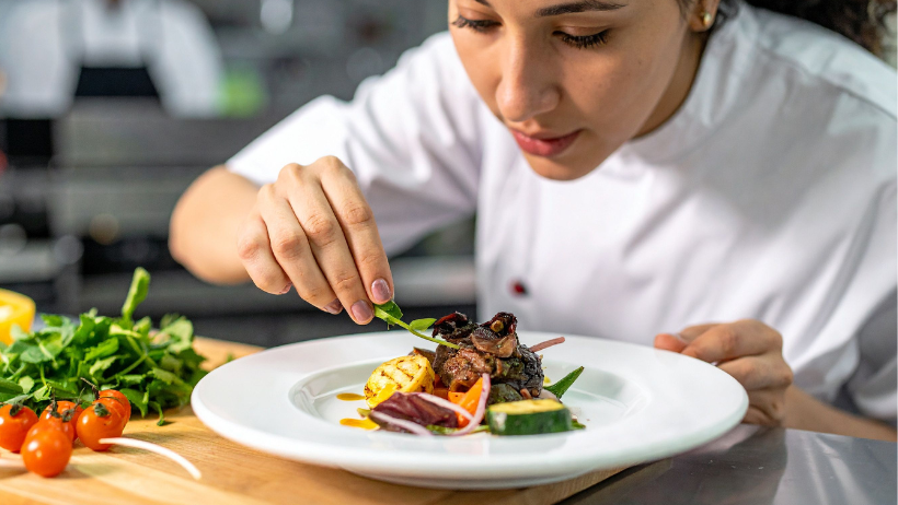 chef plating up food