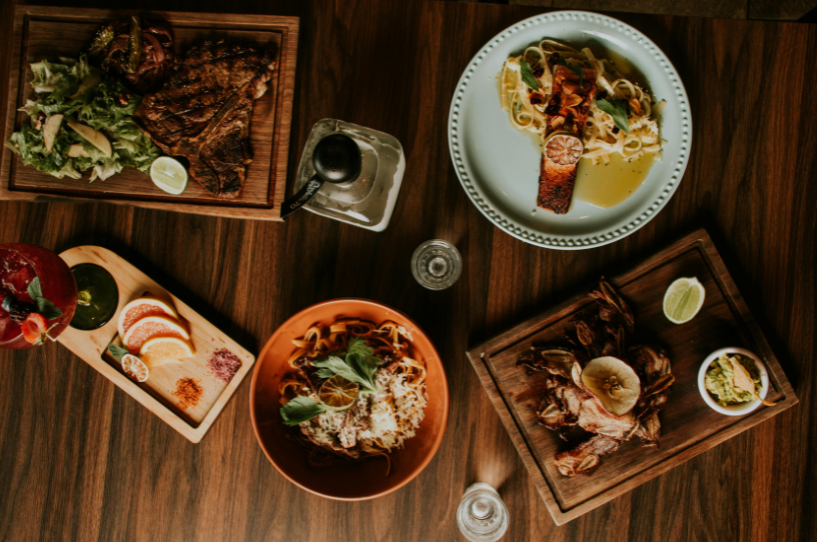 plated food on a table