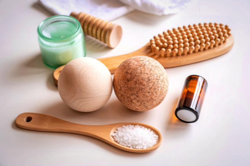 spa products with a bath bomb